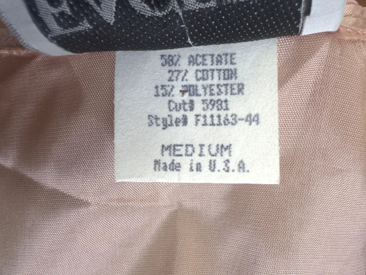 Facets by Mirrors Victorian Doll Print Tapestry Vest - tag