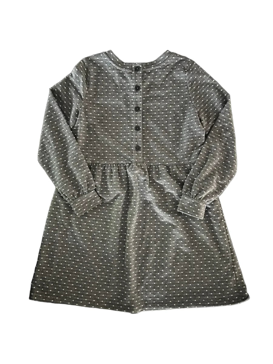 LOFT Gray Polka Dot Long Sleeve Dress Size S - back