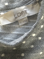 LOFT Gray Polka Dot Long Sleeve Dress Size S - label