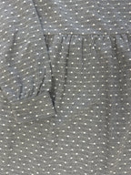 LOFT Gray Polka Dot Long Sleeve Dress Size S - detail