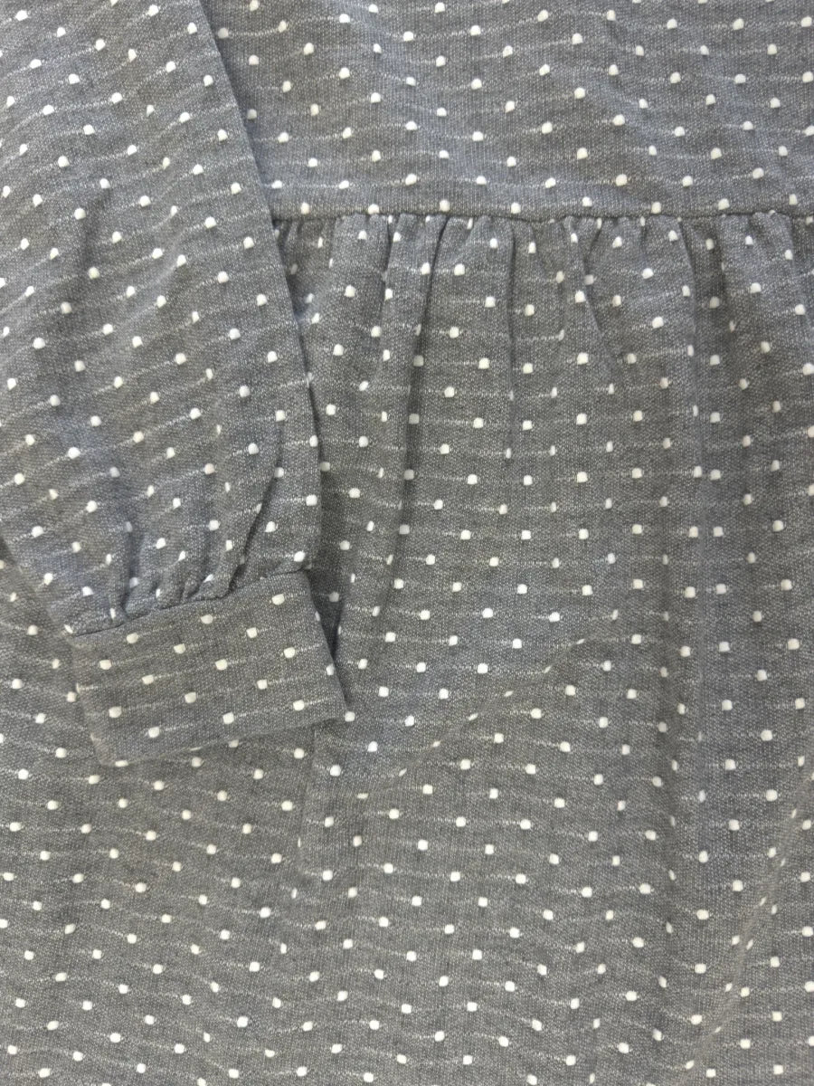 LOFT Gray Polka Dot Long Sleeve Dress Size S - detail