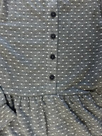 LOFT Gray Polka Dot Long Sleeve Dress Size S - detail