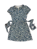 LOFT Floral Print Short Sleeve Top Cream Blue
