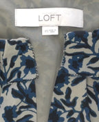 LOFT Floral Print Short Sleeve Top Cream Blue - detail
