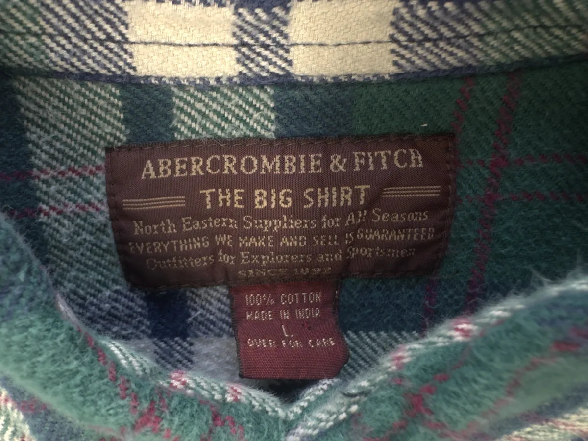 Abercrombie & Fitch Plaid Flannel Big Shirt - label