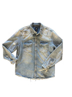 Zara Distressed Relaxed Fit Denim Jacket XL - front
