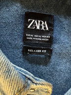 Zara Distressed Relaxed Fit Denim Jacket XL - label