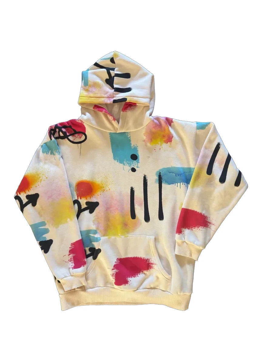 PacSun Abstract Graffiti Print Hoodie White - front