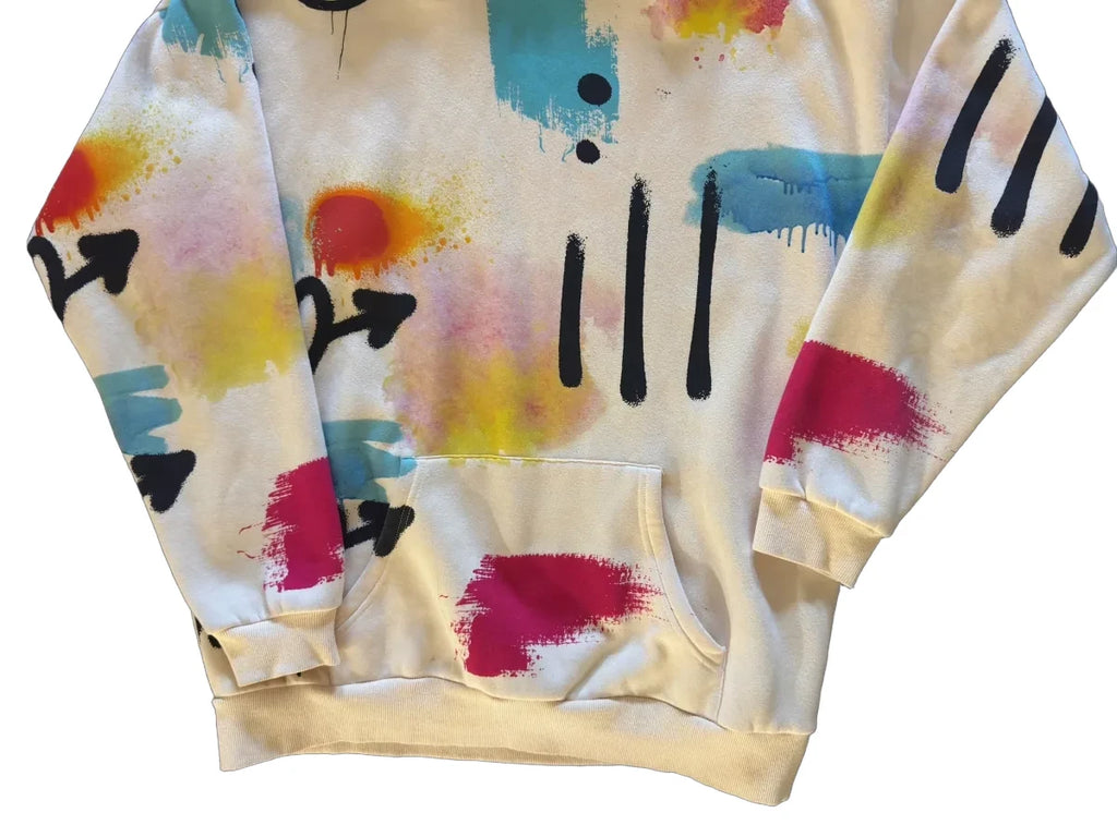 PacSun Abstract Graffiti Print Hoodie White - detail