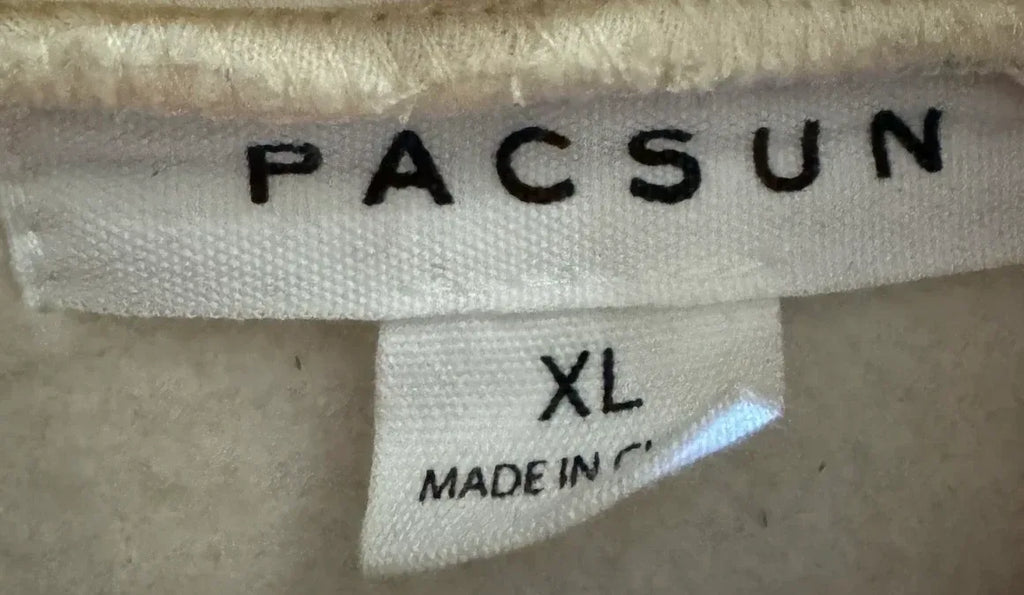 PacSun Abstract Graffiti Print Hoodie White - label