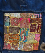 Standard Redefined Denim Jacket Faux Fur Lining Patchwork - detail
