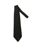 Giorgio Armani Diagonal Stripe Silk Tie Black Gold - front