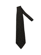 Giorgio Armani Diagonal Stripe Silk Tie Black Gold - front