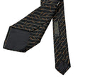 Giorgio Armani Diagonal Stripe Silk Tie Black Gold - back