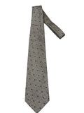 Barindelli & Trezzi Silk Tie Beige Silver Geometric - front