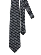 Dolce & Gabbana Geometric Silk Tie Black Gray - back