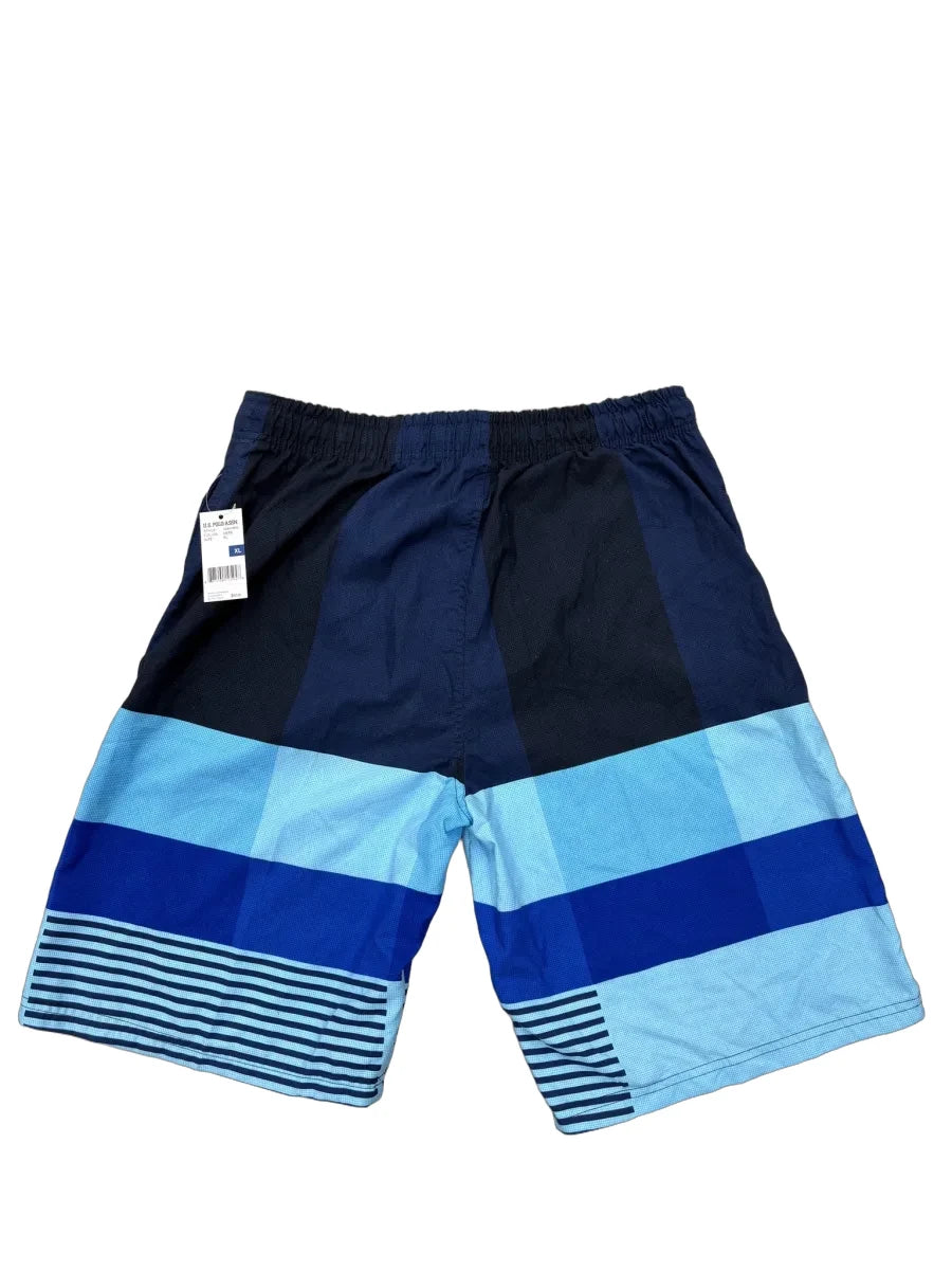 U.S. Polo Assn. Colorblock Stripe Board Shorts Navy - back