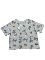 Love Tribe Tom & Jerry Allover Print Crop T-Shirt - front