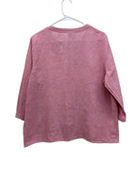 Liz Claiborne Pink Linen Cotton V-Neck Top - back