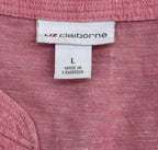 Liz Claiborne Pink Linen Cotton V-Neck Top - label