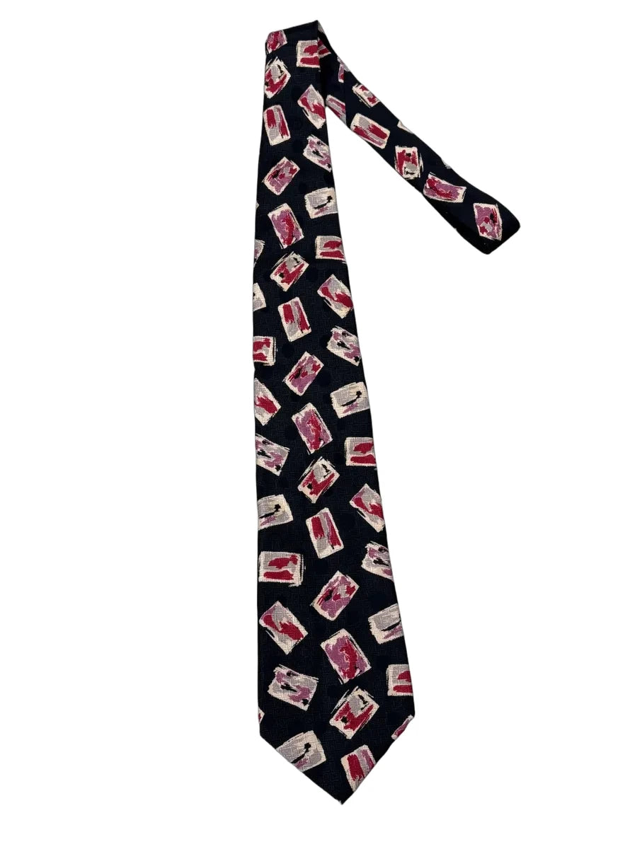 Signor Angelo Abstract Postage Stamp Silk Tie - front