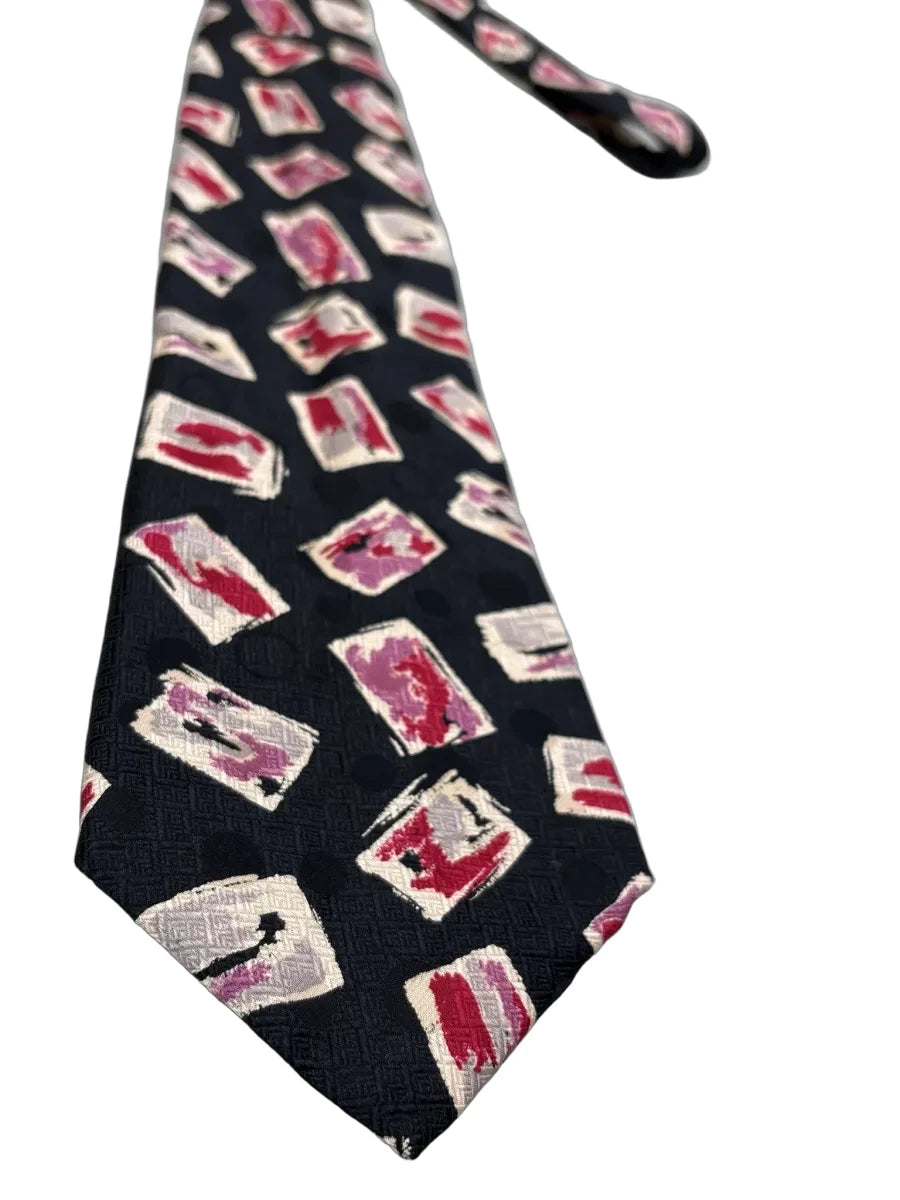 Signor Angelo Abstract Postage Stamp Silk Tie - detail