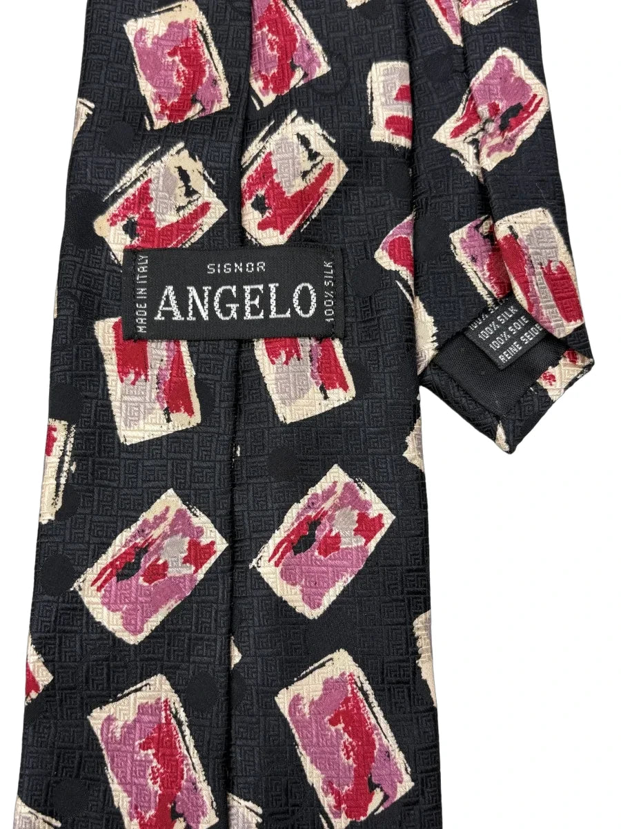 Signor Angelo Abstract Postage Stamp Silk Tie - back