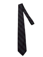 Jos. A. Bank Silk Tie Black Pink Dotted Geometric - front