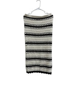 Cream & Black Striped Crochet Knit Midi Skirt M - front