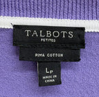 Purple Button-Front Pima Cotton Cardigan Sweater