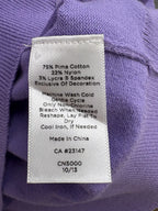 Purple Button-Front Pima Cotton Cardigan Sweater - tag