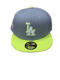 New Era LA Dodgers 59FIFTY Fitted Cap Gray Neon Yellow - front