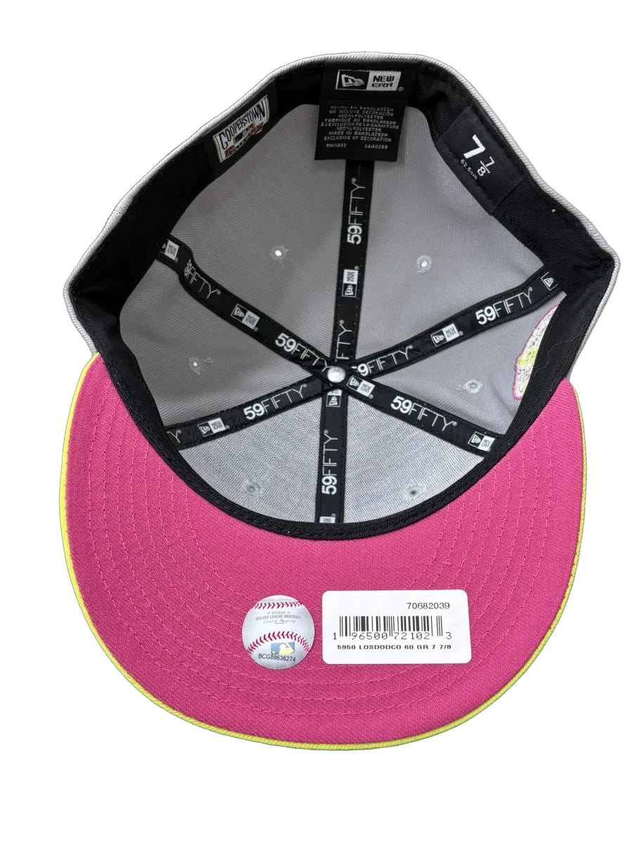 New Era LA Dodgers 59FIFTY Fitted Cap Gray Neon Yellow - back