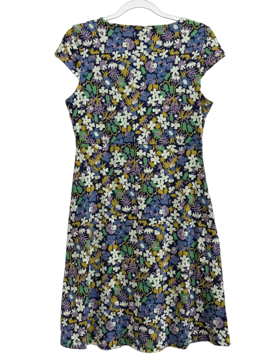 Toad&Co Floral Print Short Sleeve Dress Navy