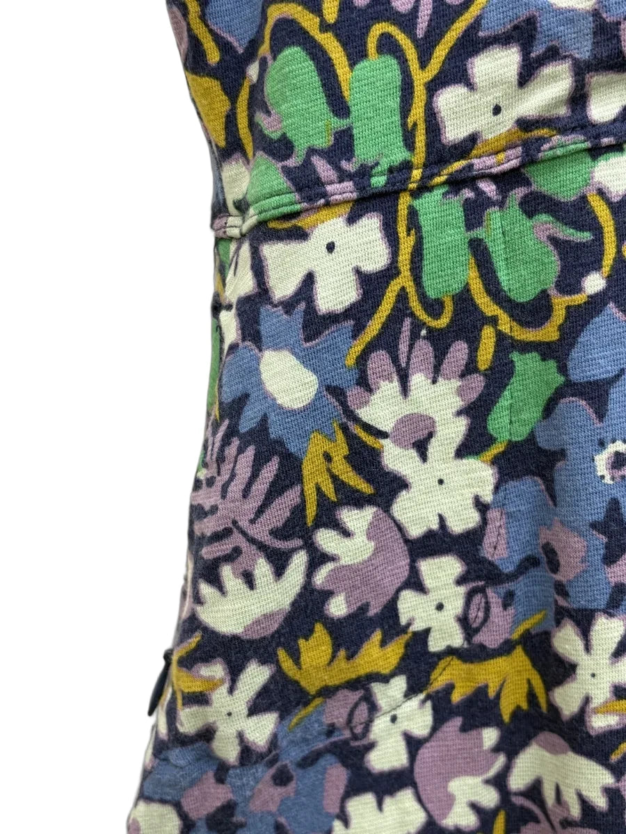 Toad&Co Floral Print Short Sleeve Dress Navy - detail