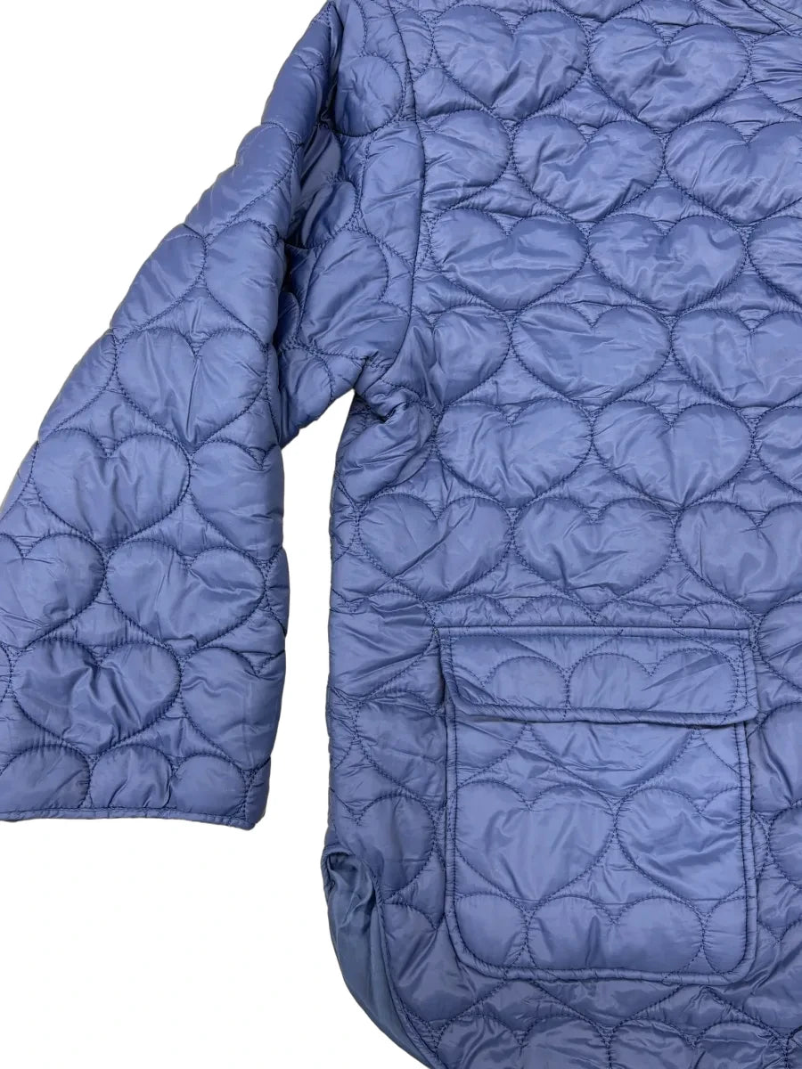 Forever 21 Heart Quilted Puffer Jacket Blue XL - detail