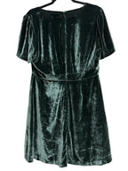 Madewell Velvet Mini Dress Dark Green - back