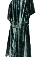 Madewell Velvet Mini Dress Dark Green - back