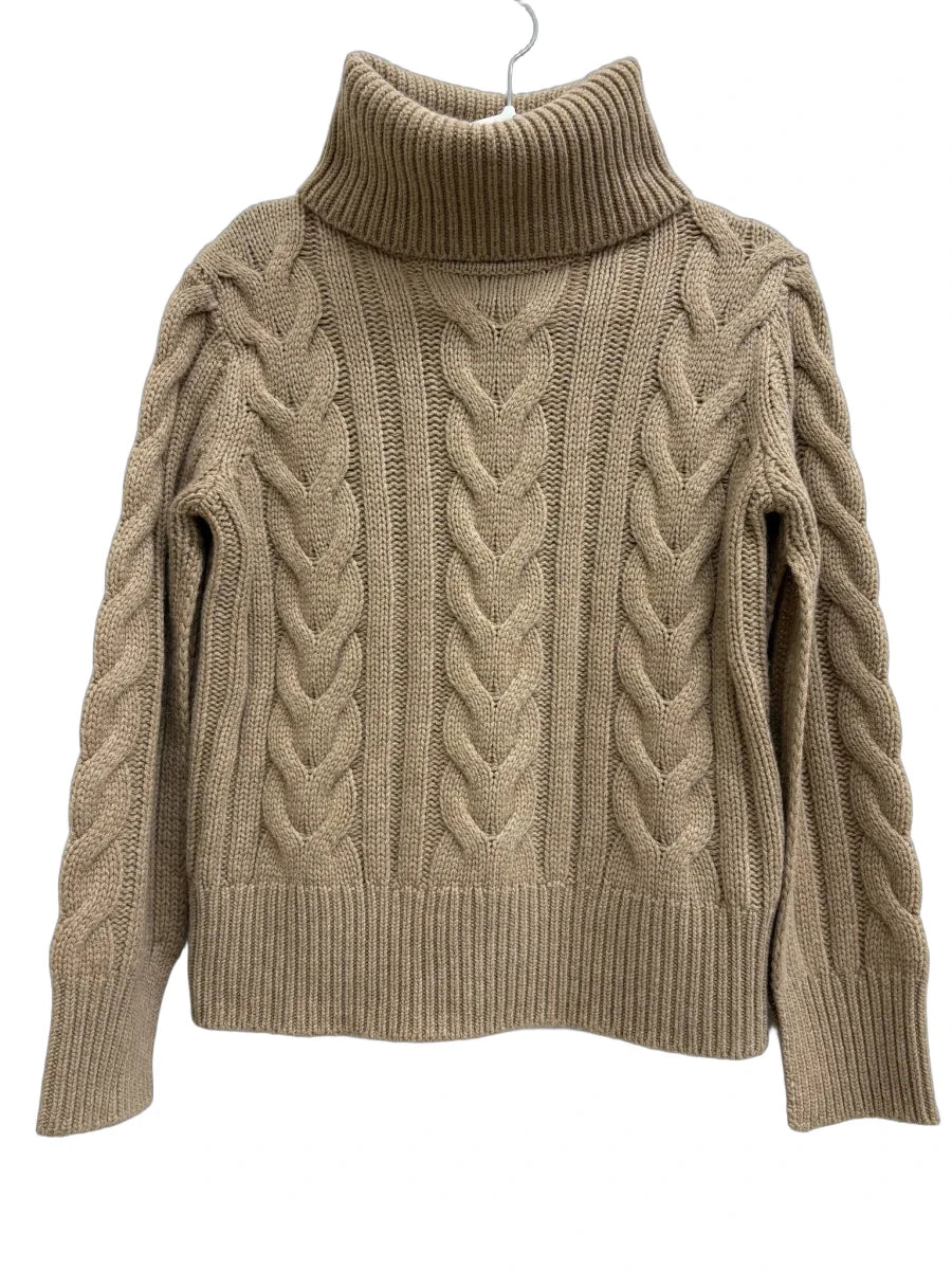 Banana Republic Cable Knit Turtleneck Sweater Beige XS - front