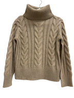 Banana Republic Cable Knit Turtleneck Sweater Beige XS - front