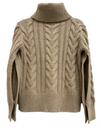 Banana Republic Cable Knit Turtleneck Sweater Beige XS - back