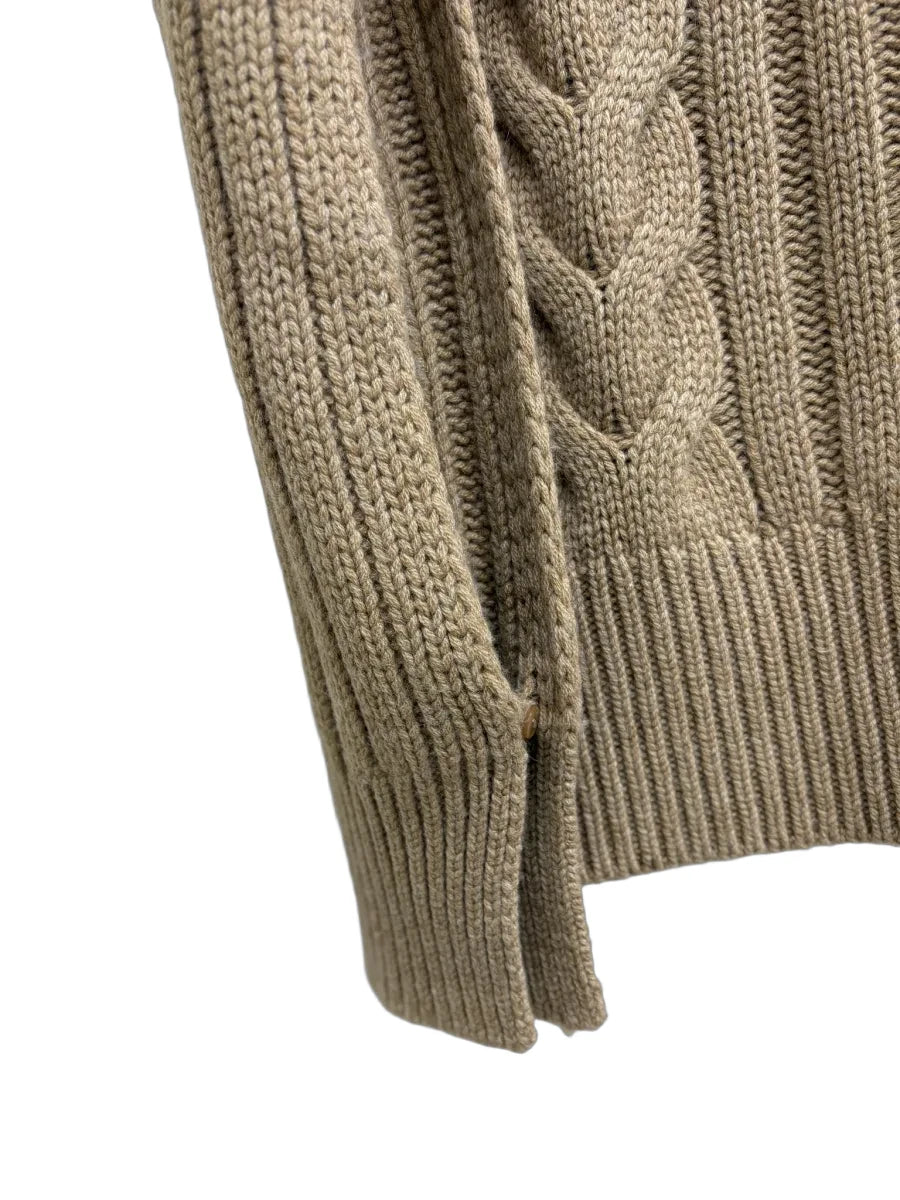 Banana Republic Cable Knit Turtleneck Sweater Beige XS - detail