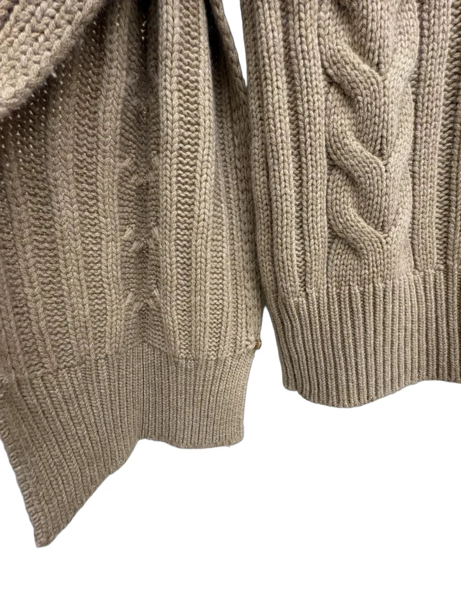 Banana Republic Cable Knit Turtleneck Sweater Beige XS - detail