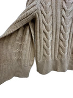 Banana Republic Cable Knit Turtleneck Sweater Beige XS - detail