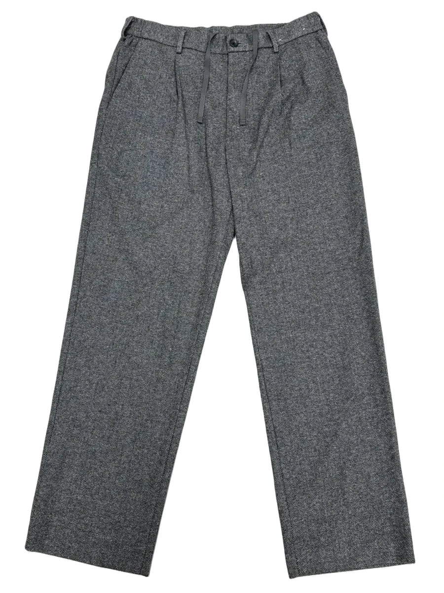 Uniqlo Herringbone Tweed Pleated Trousers Grey - front