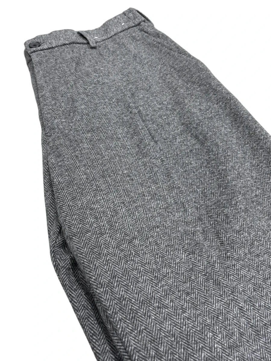 Uniqlo Herringbone Tweed Pleated Trousers Grey - detail
