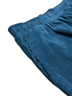 boohooMAN Corduroy Wide Leg Pants Teal - detail