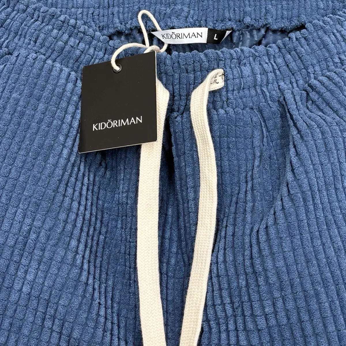 Kidoriman Textured Jogger Pants Blue - label