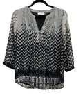 Calvin Klein Chevron Print Blouse Black - front