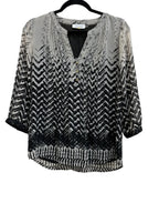 Calvin Klein Chevron Print Blouse Black - front